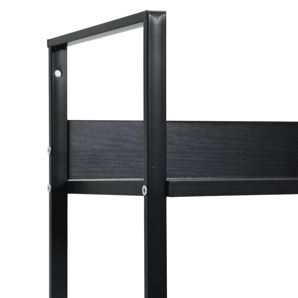 Boekenkast Met 3 Schappen 60X27,6X90,5 Cm Bewerkt Hout 60 x 27.6 x 90.5 cm Zwart