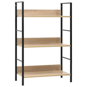 Boekenkast 60x27,6x90,5 cm bewerkt hout eiken zwart