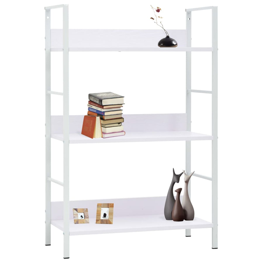 Boekenkast Met 3 Schappen 60X27,6X90,5 Cm Bewerkt Hout 60 x 27.6 x 90.5 cm Wit