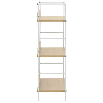 Boekenkast 3 Schappen 60X27,6X90,5 Cm Bewerkt Hout Kleurig 60 x 27.6 x 90.5 cm Eiken en wit