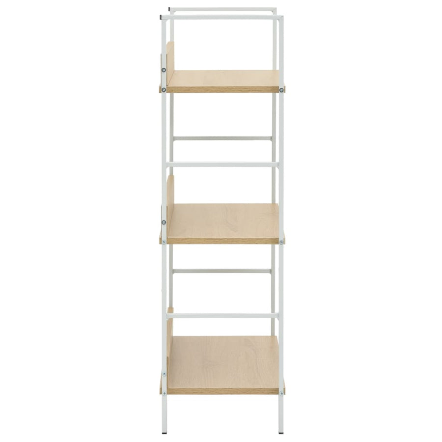 Boekenkast 3 Schappen 60X27,6X90,5 Cm Bewerkt Hout Kleurig 60 x 27.6 x 90.5 cm Eiken en wit