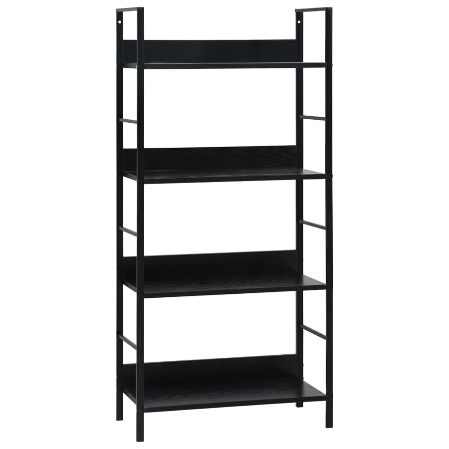 Boekenkast Met 4 Schappen 60X27,6X90,5 Cm Bewerkt Hout 60 x 27.6 x 124.5 cm Zwart