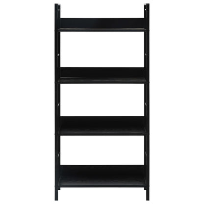 Boekenkast Met 4 Schappen 60X27,6X90,5 Cm Bewerkt Hout 60 x 27.6 x 124.5 cm Zwart