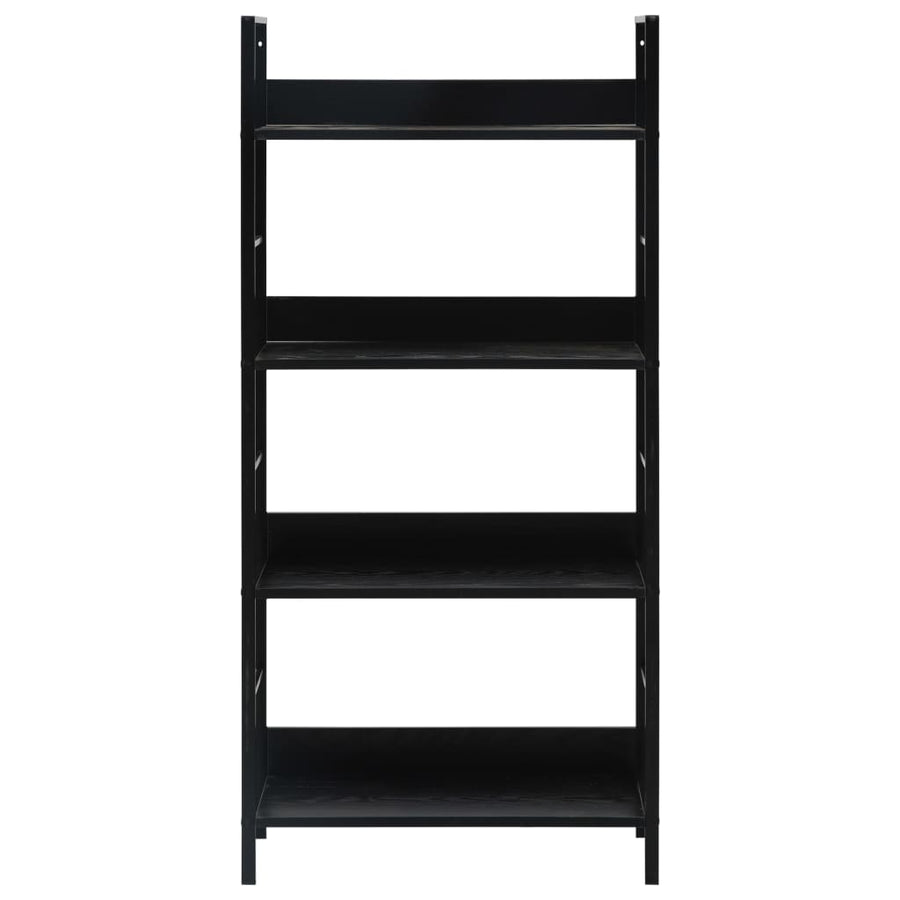 Boekenkast Met 4 Schappen 60X27,6X90,5 Cm Bewerkt Hout 60 x 27.6 x 124.5 cm Zwart