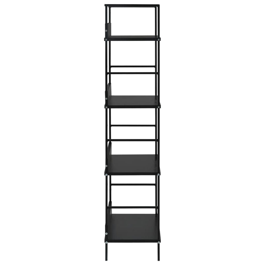 Boekenkast Met 4 Schappen 60X27,6X90,5 Cm Bewerkt Hout 60 x 27.6 x 124.5 cm Zwart