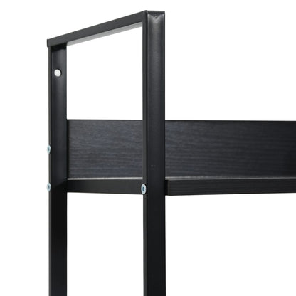 Boekenkast Met 4 Schappen 60X27,6X90,5 Cm Bewerkt Hout 60 x 27.6 x 124.5 cm Zwart