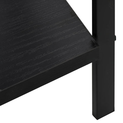 Boekenkast Met 4 Schappen 60X27,6X90,5 Cm Bewerkt Hout 60 x 27.6 x 124.5 cm Zwart