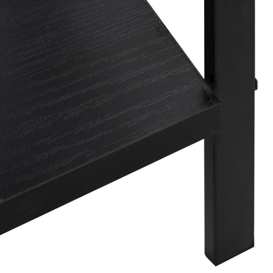 Boekenkast Met 4 Schappen 60X27,6X90,5 Cm Bewerkt Hout 60 x 27.6 x 124.5 cm Zwart