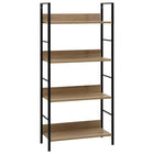 Boekenkast 4 schappen 60x27,6x124,5 cm bewerkt hout eiken