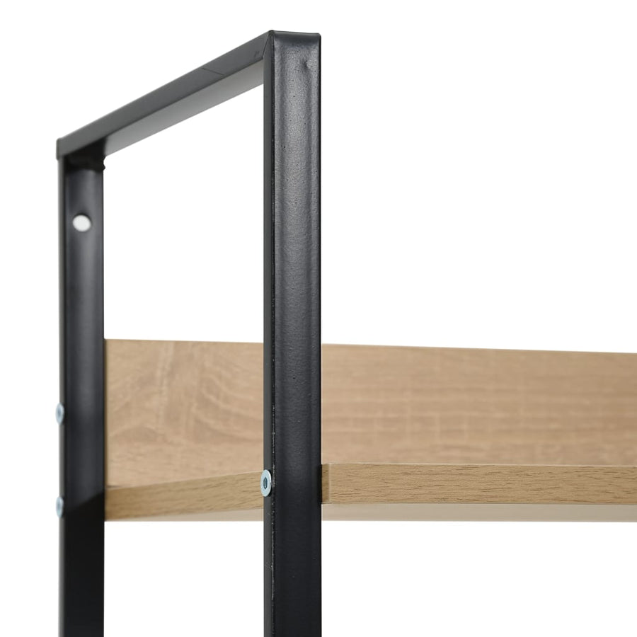 Boekenkast 4 Schappen 60X27,6X24,5 Cm Bewerkt Hout Kleur 60 x 27.6 x 124.5 cm Eiken en zwart