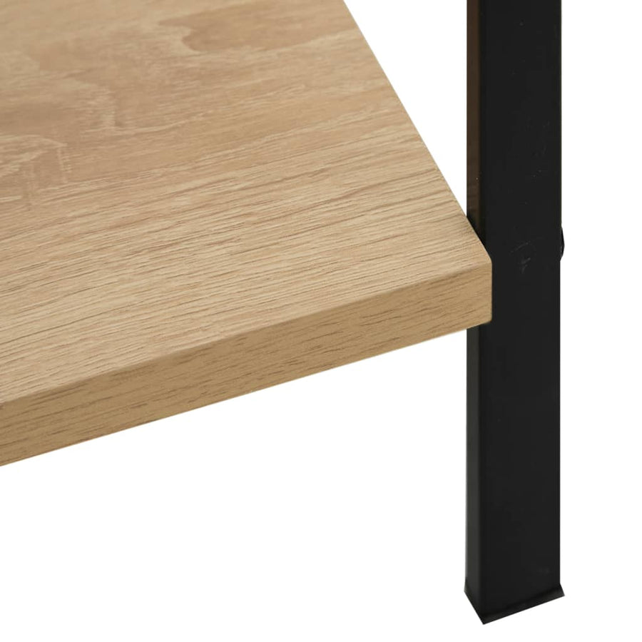 Boekenkast 4 Schappen 60X27,6X24,5 Cm Bewerkt Hout Kleur 60 x 27.6 x 124.5 cm Eiken en zwart