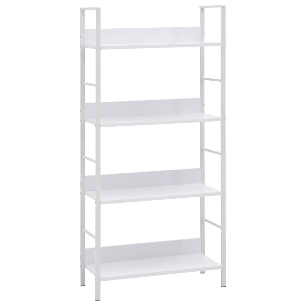 Boekenkast Met 4 Schappen 60X27,6X24,5 Cm Bewerkt Hout 60 x 27.6 x 124.5 cm Wit