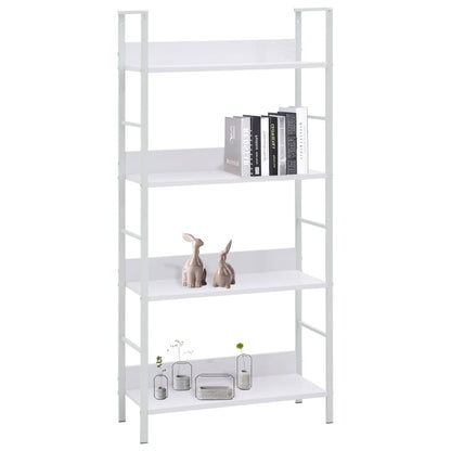 Boekenkast Met 4 Schappen 60X27,6X24,5 Cm Bewerkt Hout 60 x 27.6 x 124.5 cm Wit
