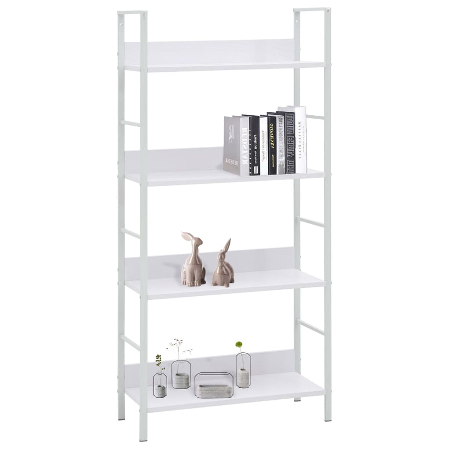 Boekenkast Met 4 Schappen 60X27,6X24,5 Cm Bewerkt Hout 60 x 27.6 x 124.5 cm Wit