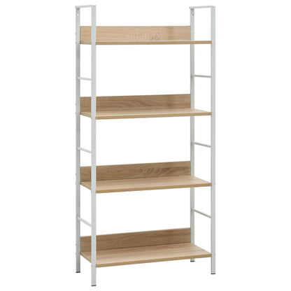 Boekenkast 4 Schappen 60X27,6X24,5 Cm Bewerkt Hout Kleur 60 x 27.6 x 124.5 cm Eiken en wit