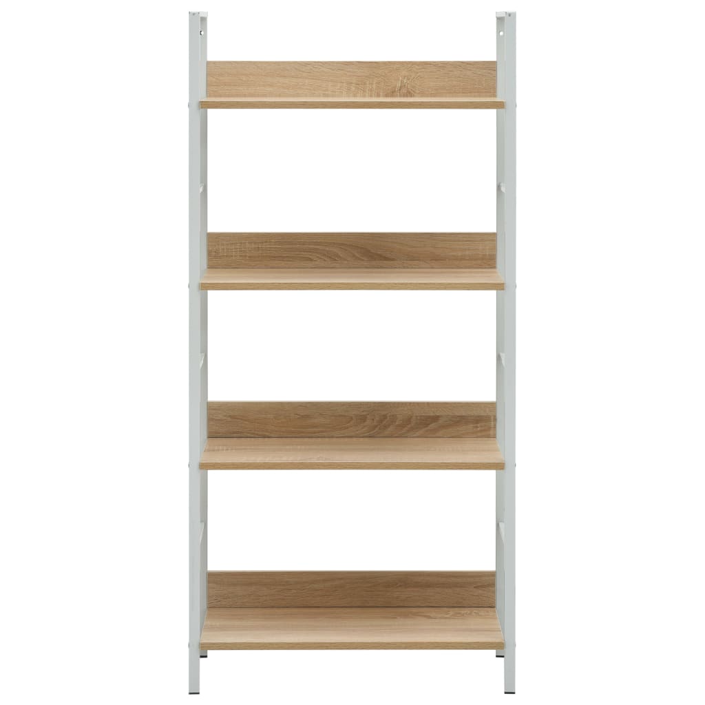 Boekenkast 4 Schappen 60X27,6X24,5 Cm Bewerkt Hout Kleur 60 x 27.6 x 124.5 cm Eiken en wit