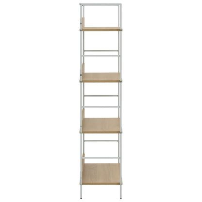 Boekenkast 4 Schappen 60X27,6X24,5 Cm Bewerkt Hout Kleur 60 x 27.6 x 124.5 cm Eiken en wit