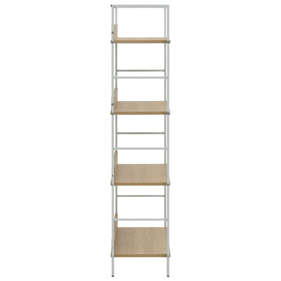 Boekenkast 4 Schappen 60X27,6X24,5 Cm Bewerkt Hout Kleur 60 x 27.6 x 124.5 cm Eiken en wit