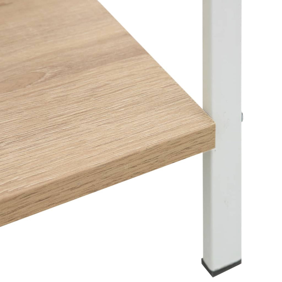 Boekenkast 4 Schappen 60X27,6X24,5 Cm Bewerkt Hout Kleur 60 x 27.6 x 124.5 cm Eiken en wit