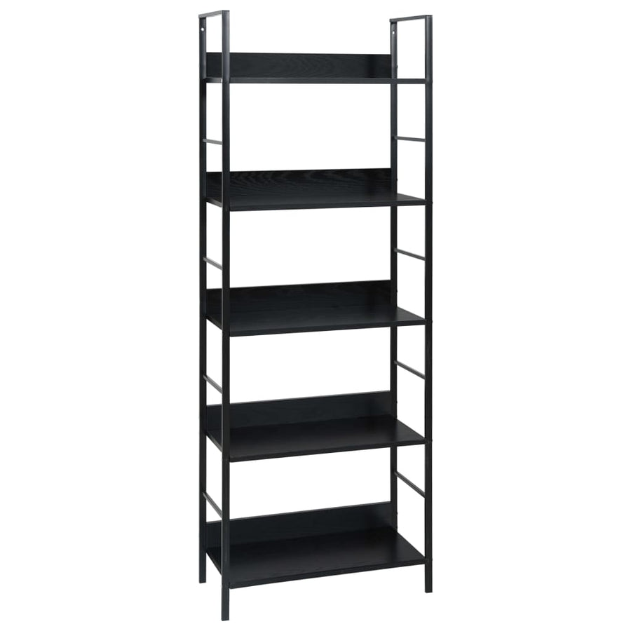Boekenkast Met 5 Schappen 60X27,6X58,5 Cm Bewerkt Hout 60 x 27.6 x 158.5 cm Zwart