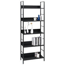 Boekenkast Met 5 Schappen 60X27,6X58,5 Cm Bewerkt Hout 60 x 27.6 x 158.5 cm Zwart