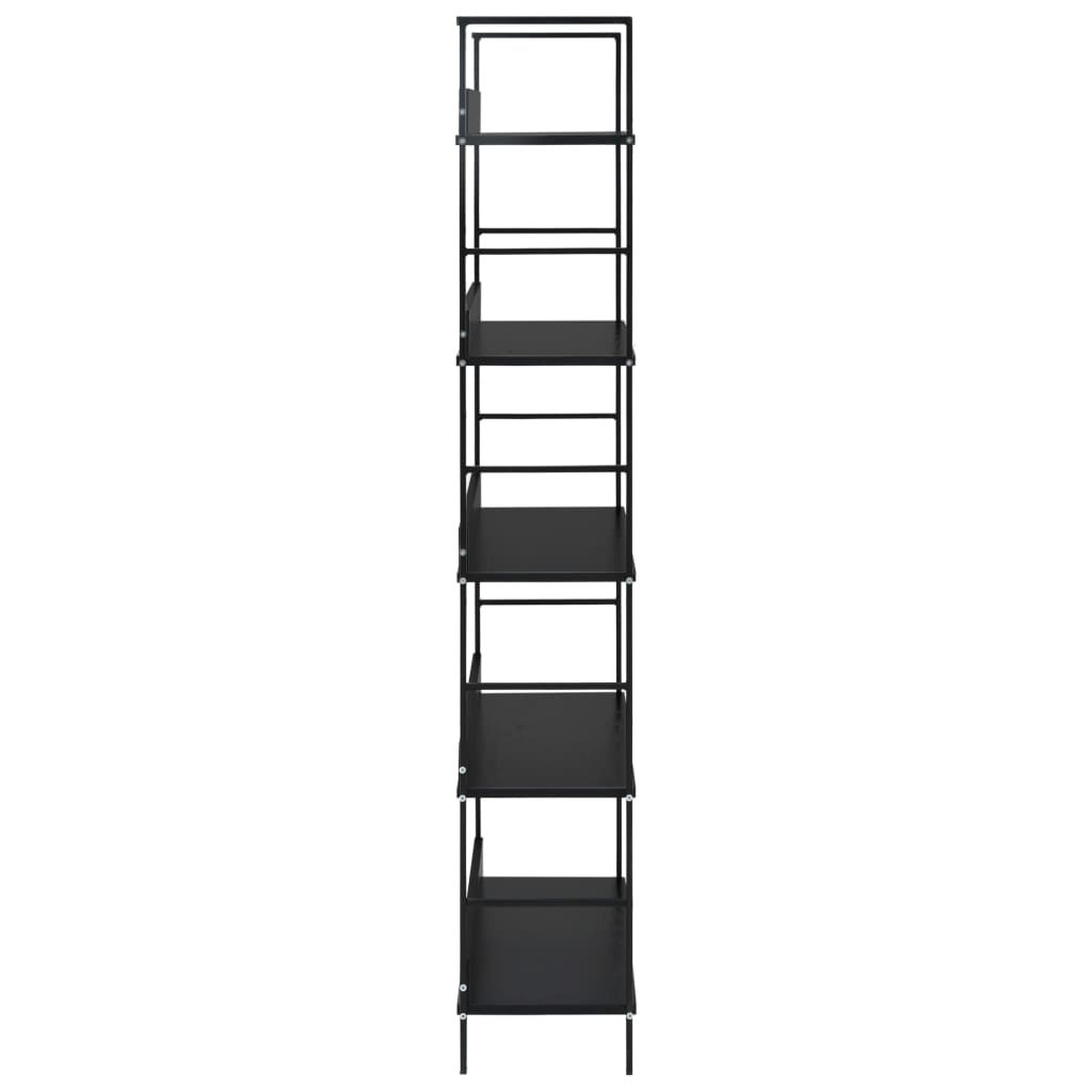 Boekenkast Met 5 Schappen 60X27,6X58,5 Cm Bewerkt Hout 60 x 27.6 x 158.5 cm Zwart
