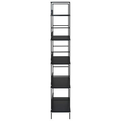Boekenkast Met 5 Schappen 60X27,6X58,5 Cm Bewerkt Hout 60 x 27.6 x 158.5 cm Zwart