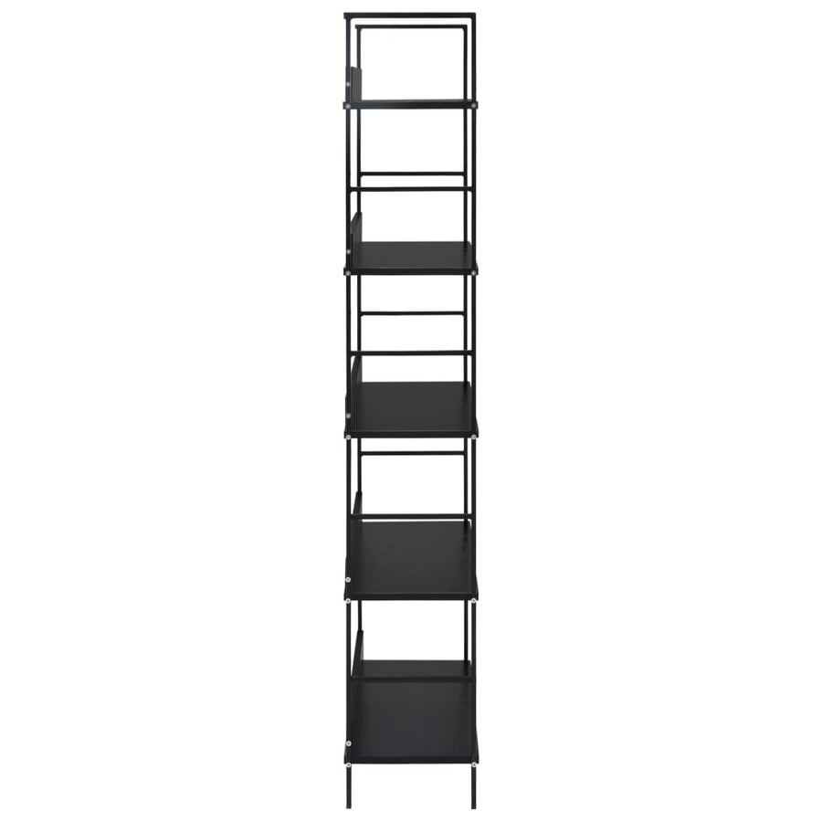 Boekenkast Met 5 Schappen 60X27,6X58,5 Cm Bewerkt Hout 60 x 27.6 x 158.5 cm Zwart