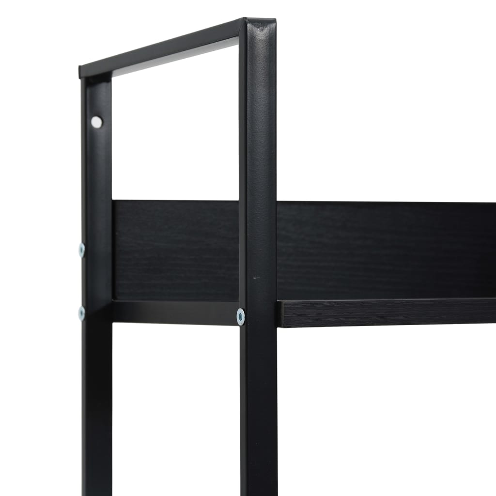 Boekenkast Met 5 Schappen 60X27,6X58,5 Cm Bewerkt Hout 60 x 27.6 x 158.5 cm Zwart