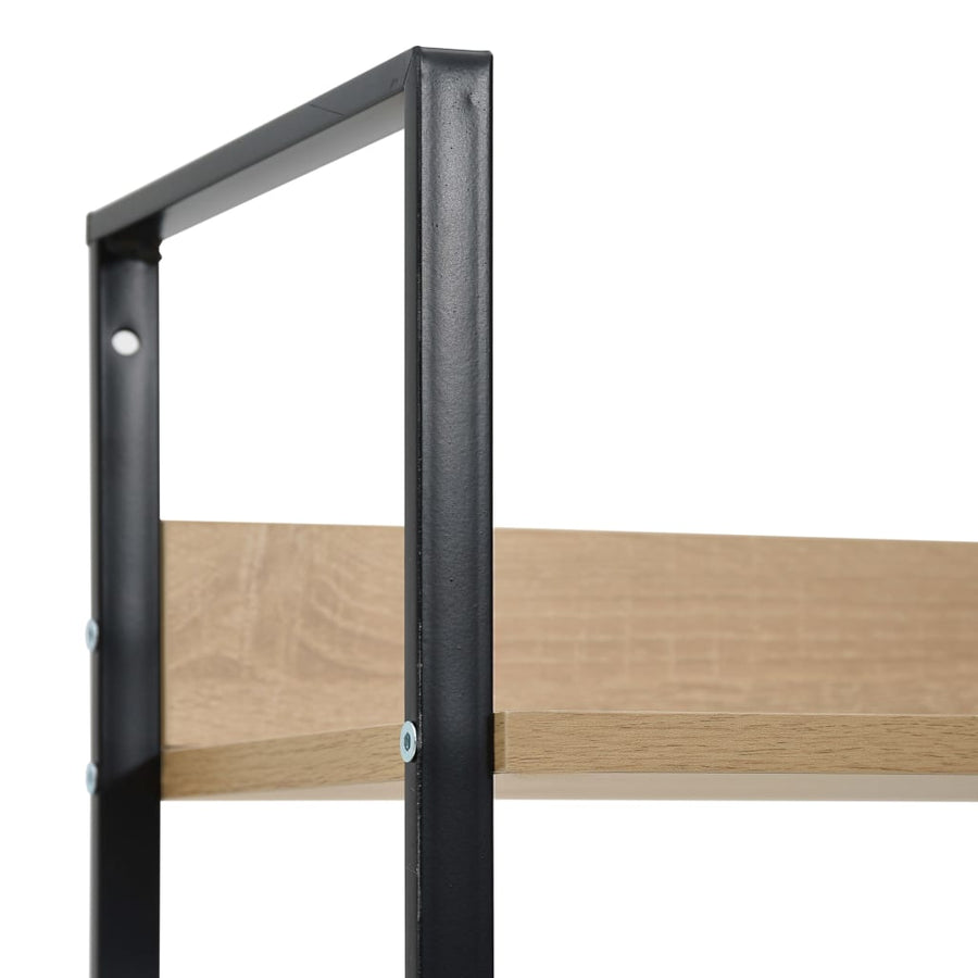 Boekenkast 5 Schappen 60X27,6X58,5 Cm Bewerkt Hout Kleur 60 x 27.6 x 158.5 cm Eiken en zwart