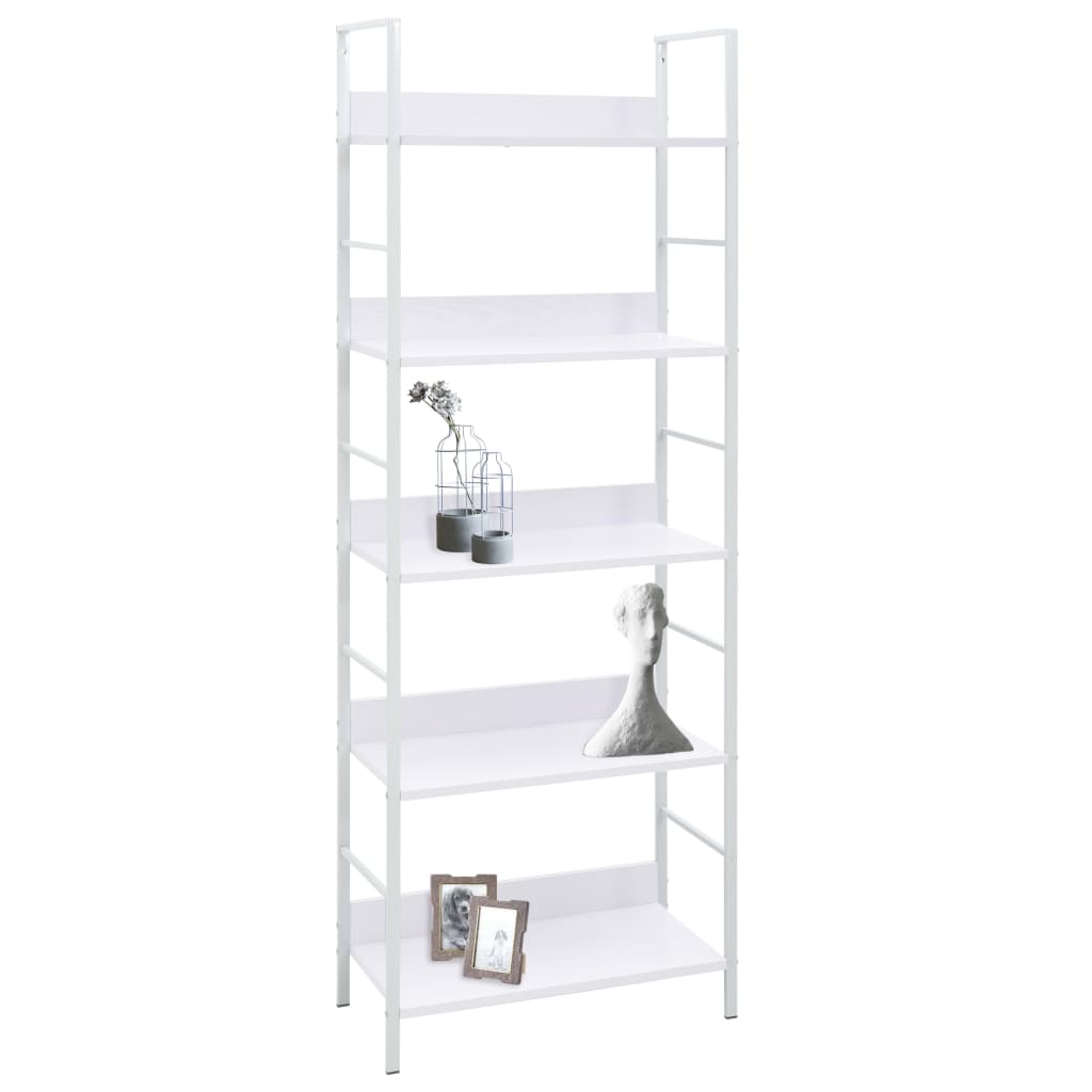 Boekenkast Met 5 Schappen 60X27,6X58,5 Cm Bewerkt Hout 60 x 27.6 x 158.5 cm Wit