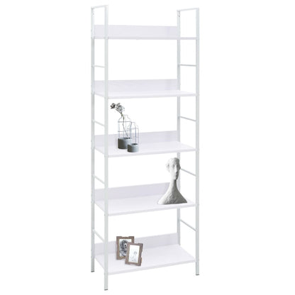 Boekenkast Met 5 Schappen 60X27,6X58,5 Cm Bewerkt Hout 60 x 27.6 x 158.5 cm Wit
