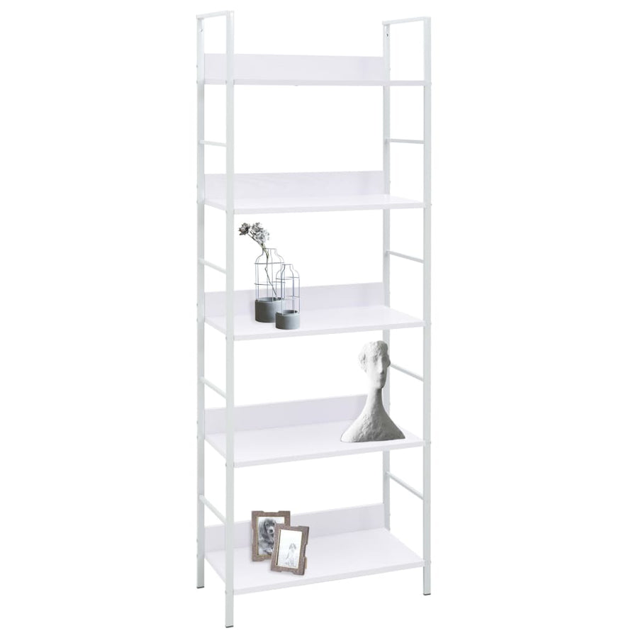 Boekenkast Met 5 Schappen 60X27,6X58,5 Cm Bewerkt Hout 60 x 27.6 x 158.5 cm Wit