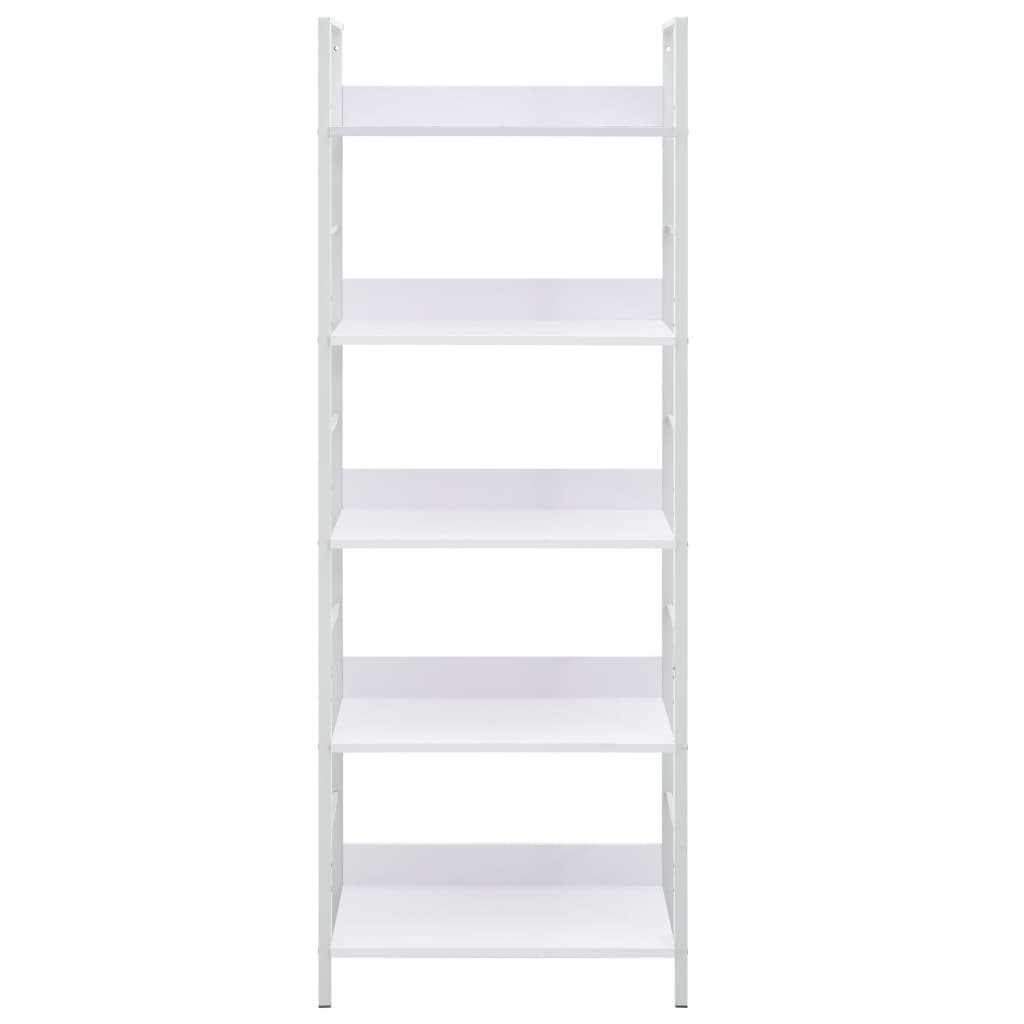 Boekenkast Met 5 Schappen 60X27,6X58,5 Cm Bewerkt Hout 60 x 27.6 x 158.5 cm Wit