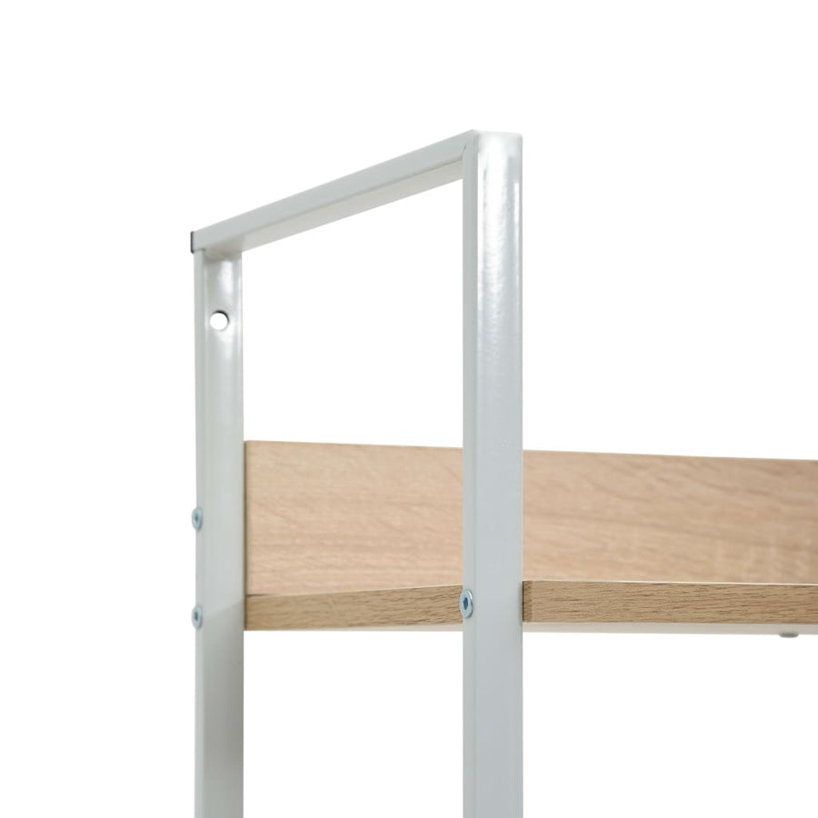 Boekenkast 5 Schappen 60X27,6X58,5 Cm Bewerkt Hout Kleur 60 x 27.6 x 158.5 cm Eiken en wit