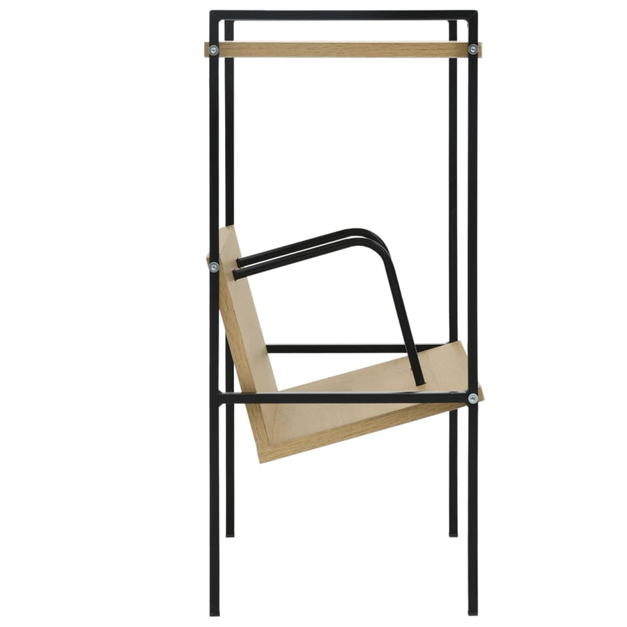 Boekenkast 2 Schappen 52X28X59 Cm Bewerkt Hout Zwart en eiken