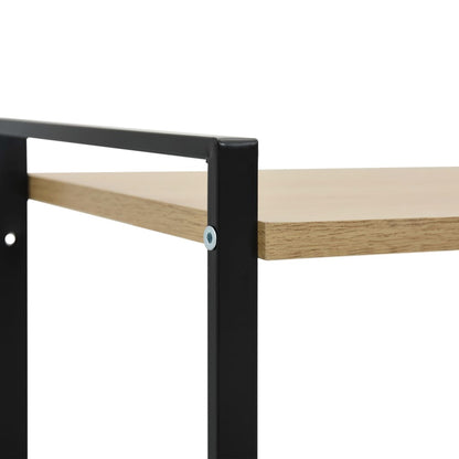 Boekenkast 2 Schappen 52X28X59 Cm Bewerkt Hout Zwart en eiken