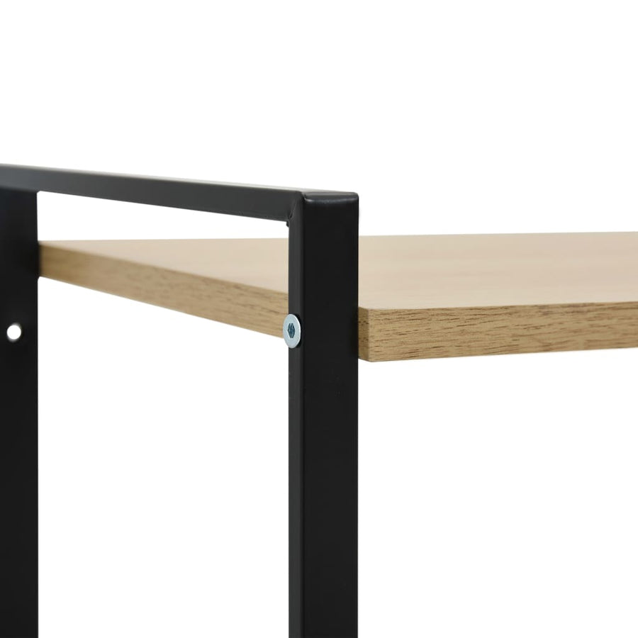 Boekenkast 2 Schappen 52X28X59 Cm Bewerkt Hout Zwart en eiken