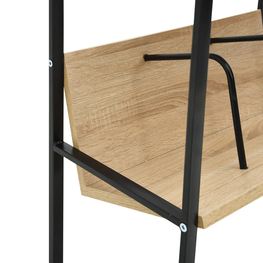Boekenkast 2 Schappen 52X28X59 Cm Bewerkt Hout Zwart en eiken