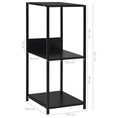 Boekenkast 33,5X39,6X79,7 Cm Bewerkt Hout Zwart