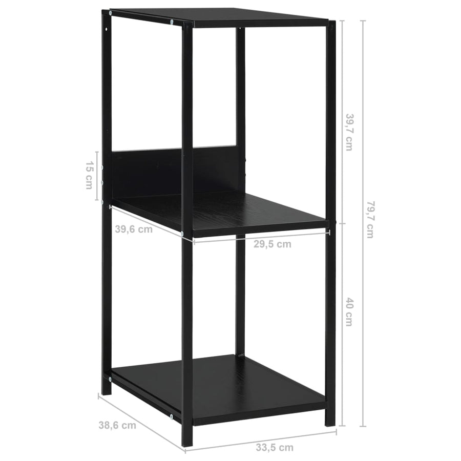 Boekenkast 33,5X39,6X79,7 Cm Bewerkt Hout Zwart