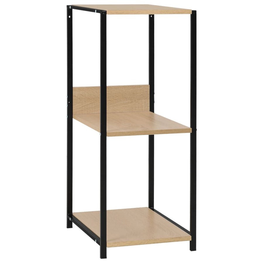 Boekenkast 33,5X39,6X79,7 Cm Bewerkt Hout Kleurig Zwart en eiken