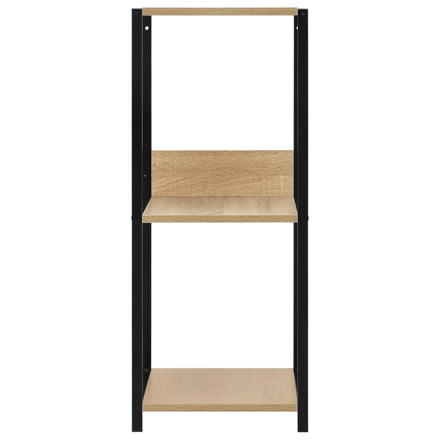 Boekenkast 33,5X39,6X79,7 Cm Bewerkt Hout Kleurig Zwart en eiken