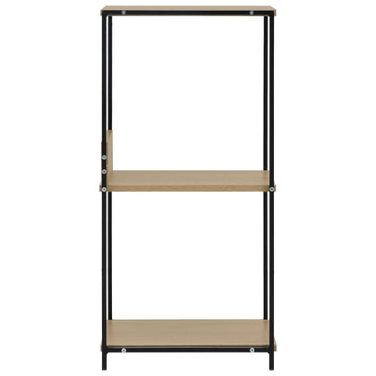 Boekenkast 33,5X39,6X79,7 Cm Bewerkt Hout Kleurig Zwart en eiken