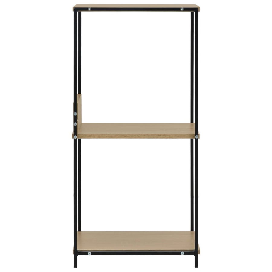 Boekenkast 33,5X39,6X79,7 Cm Bewerkt Hout Kleurig Zwart en eiken