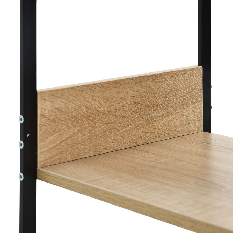 Boekenkast 33,5X39,6X79,7 Cm Bewerkt Hout Kleurig Zwart en eiken