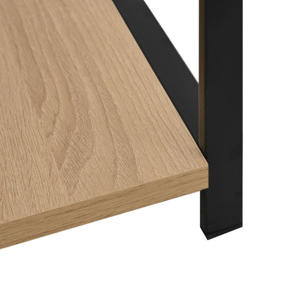 Boekenkast 33,5X39,6X79,7 Cm Bewerkt Hout Kleurig Zwart en eiken