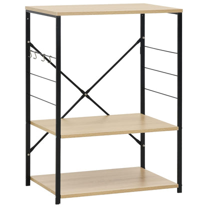 Magnetronkast 60X39,6X79,5 Cm Bewerkt Hout Kleur Zwart en eiken