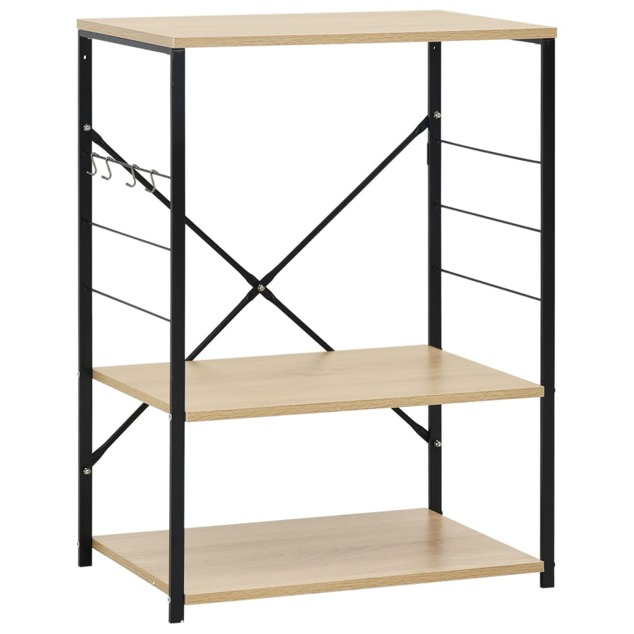 Magnetronkast 60X39,6X79,5 Cm Bewerkt Hout Kleur Zwart en eiken