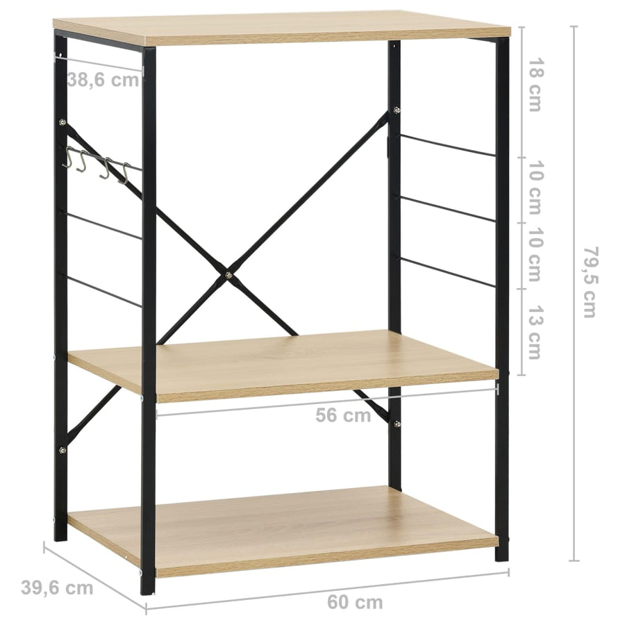 Magnetronkast 60X39,6X79,5 Cm Bewerkt Hout Kleur Zwart en eiken